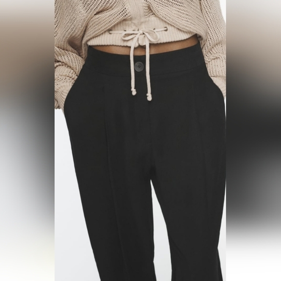Zara Cuffed Ankle Barrel Pants Sz- Large - Picture 3 of 12